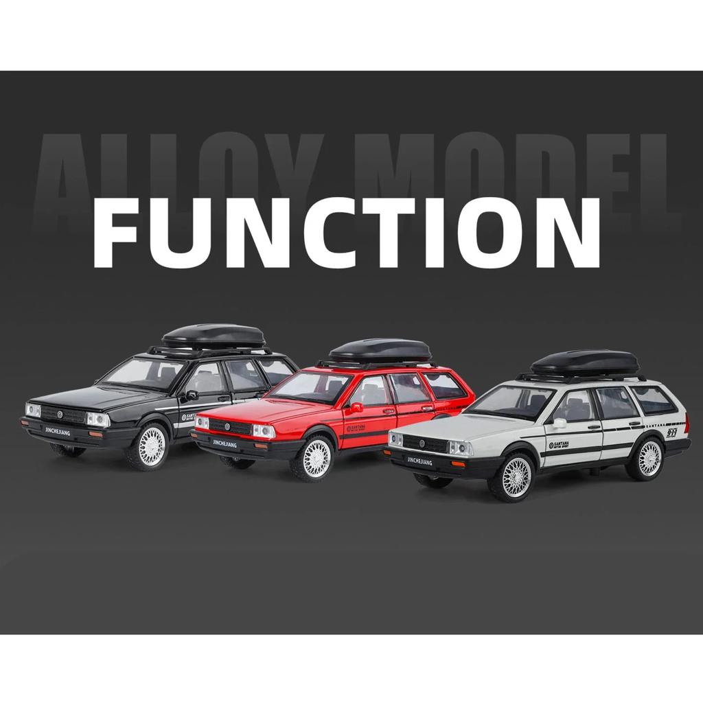 1/32 Volkswagen Santana Avant Универсал Металлическая модель автомобиля Литье под давлением Металлический транспорт для путешествий Модель автомобиля Симуляция звука и света Детская игрушка Подарок