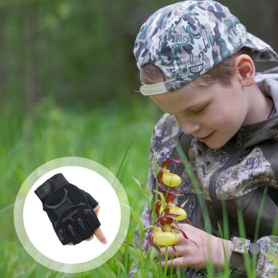 1 пара детских полупальцевых перчаток, противоскользящие спортивные варежки, большие нескользящие эластичные мягкие перчатки