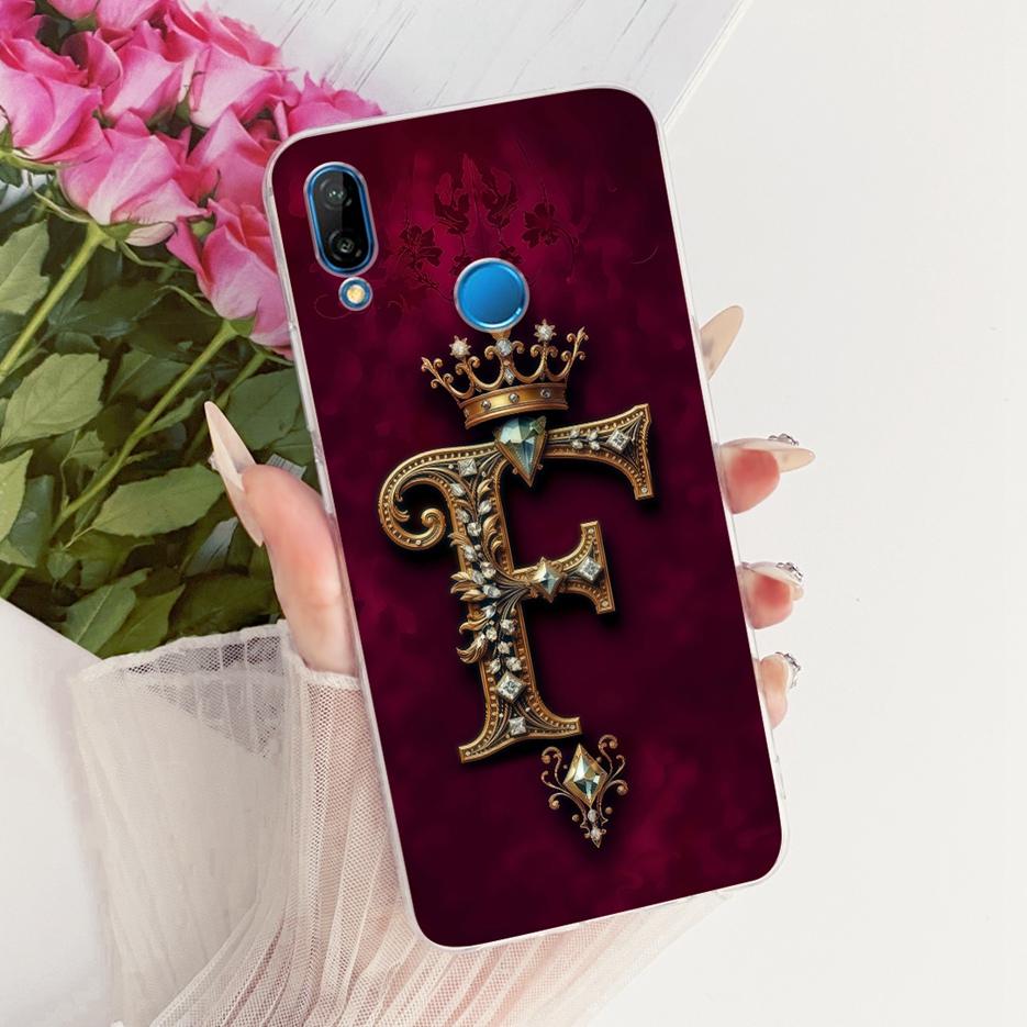 For Huawei P20 Lite Case ANE-LX1 ANE-LX2 ANE-LX3 Luxury Crown Letters Cover Soft Slim Phone Case For Huawei Nova 3E P20Lite Bags