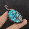 Кулон Древо Жизни с тибетской бирюзой, обмотанный медной проволокой, кулон ручной работы, медные украшения в подарок, кулон с драгоценным камнем для женщин