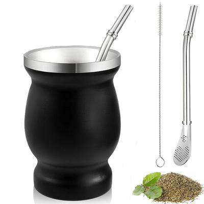 Набор чашек Yerba Mate, чашка в форме тыквы из нержавеющей стали с двойными стенками и щеткой для чистки чашек Bombilla