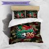 Portugal Football Printed Bedding 3 Piece Set Cozy Breathable Bed Cover Set as Housewarming Holiday Gift
