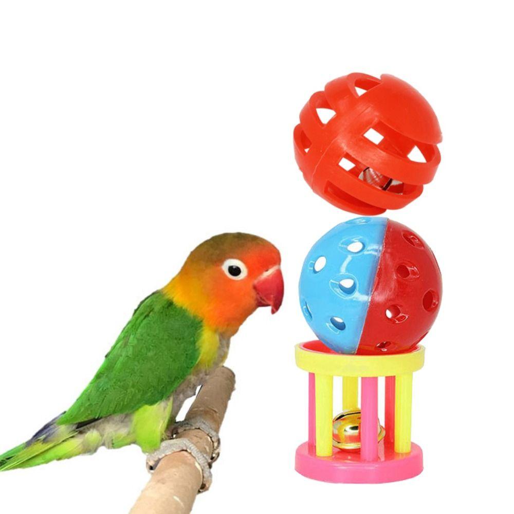 Resistant Sound Interactive Hollow Bird Foot Toy Pet Ball Toy Rolling Bell Ball Parrot Chewing Toy