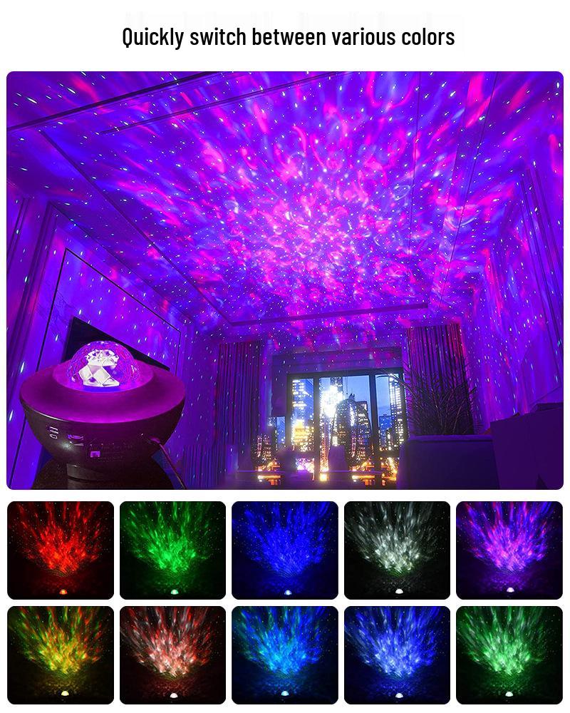Starry Sky Bluetooth Projector: Rotating Starlight Laser and Music Light for Bedroom Atmosphere