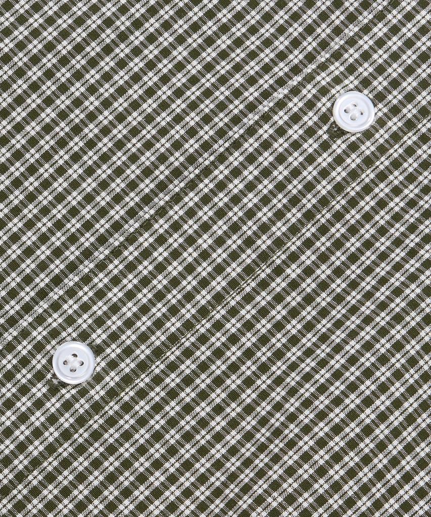 AGOD Crop Half Check Shirt [Khaki]