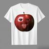 Funny Silly AI Apple Gen Z Meme BrainRot Humor Tongue Out T-shirt for Men Women 100% Cotton T Shirts Short Sleeve Tops