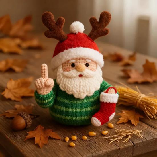 1/2/4 шт. Рождественское вязаное крючком украшение Санта-Клаус ручной работы, вязаная пряжа, Санта с средним пальцем