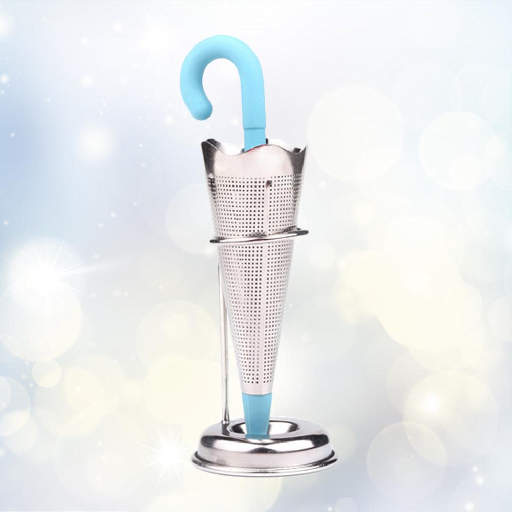 Reusable Stainless Steel Tea Infuser with Silicone Grip Umbrella Shape Fine Mesh Filter for Medium Large Loose Leaves Rust Free