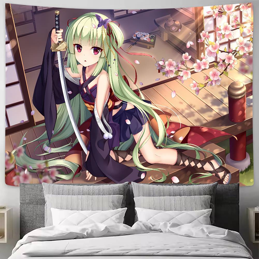 Kawaii Murasame Cute Galgame Senren Banka Girl Room Tapestry Home Decoration Wall Art Tapestries Dormitory Background Cloth Gift