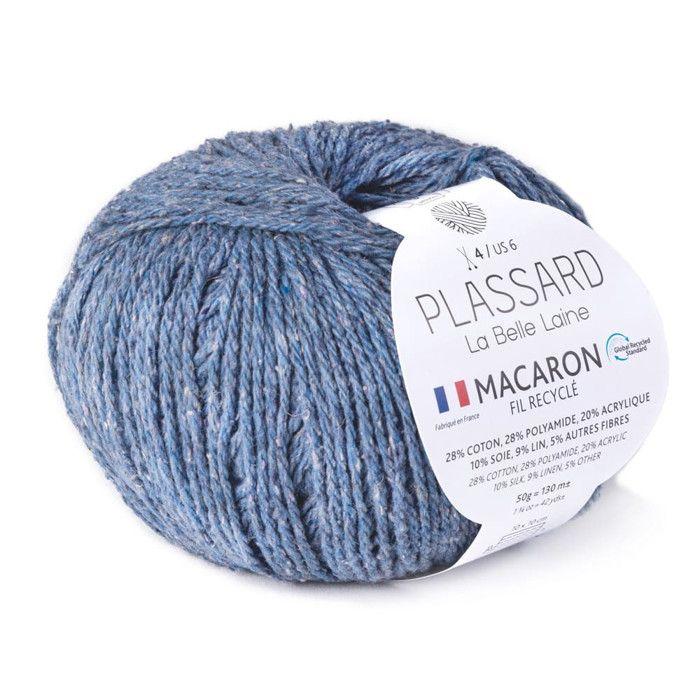 Plassard - Pelote recyclé Macaron Plassard Made in France Jeans Col. 24