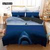Shark Duvet Cover Set Microfiber Hawaiian Beach Theme Bedding Set Underwater Ocean Sea Themed Double Queen King Size Quilt Cover