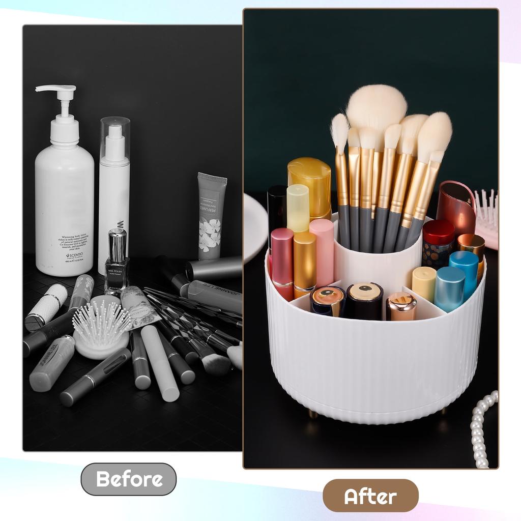 Органайзер для косметики Vanity с вращением на 360° - держатель для кистей для макияжа на 5 ячеек для удобного хранения