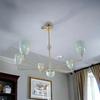 5 Lights Brass Sputnik Mid Century Chandelier Ceiling Light Pendant Lamp for Dining Room Living Room
