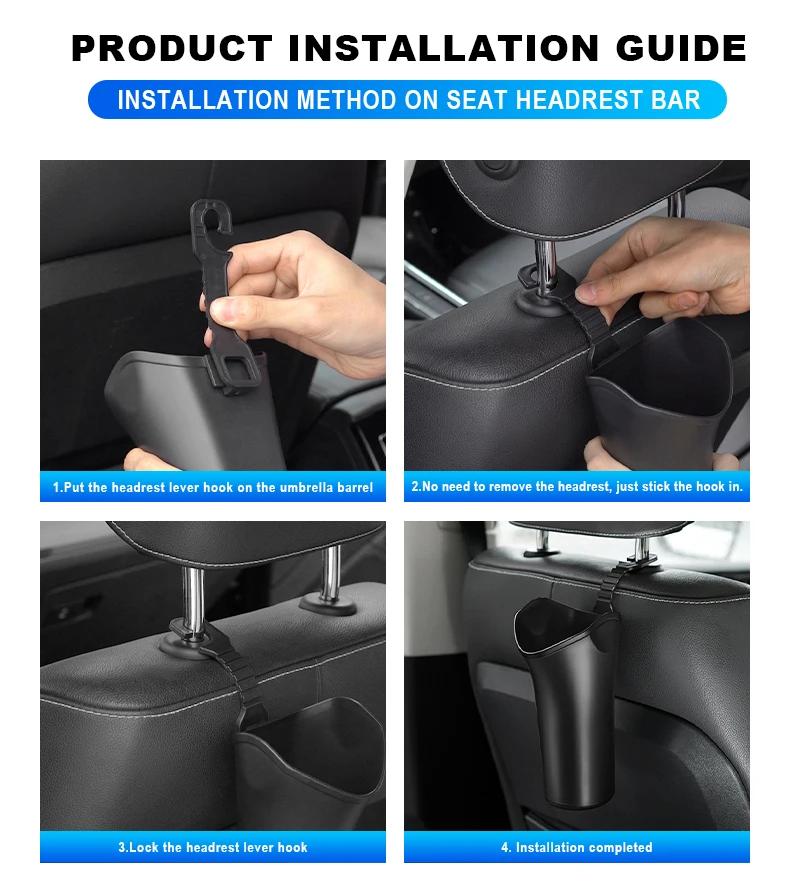 1/2Pcs Car Styling Car Storage Box Umbrella Garbage Organizer Bucket For Citroen C1 C2 C3 C4 C5 C6 C8 C4L DS3 DS4 Grand Picasso amj123