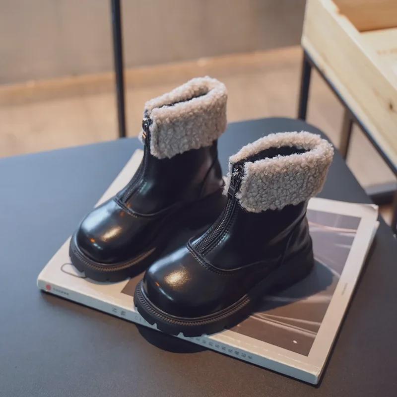 Girls' 2023 Winter Cotton Boots - Warm, Soft Bottom, Plush Velvet Princess Boots