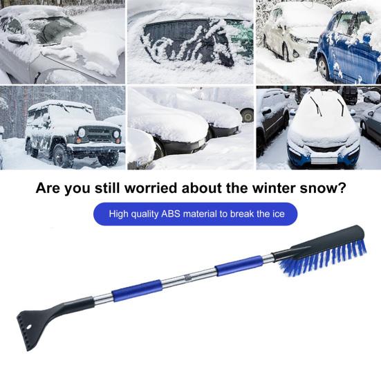 2 In 1 Snow Scraper with Large Brush Head Extendable Ice Scraper Snow Brush Portable Auto Scraper Snow Brush