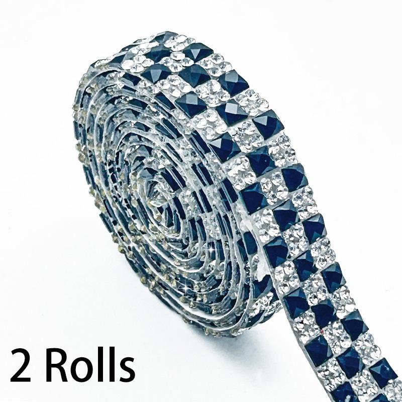 2 рулона стразовой ленты 1 ярд/рулон блестящая наклейка термоаппликация цепь лента для шляп сумок курток стекла DIY