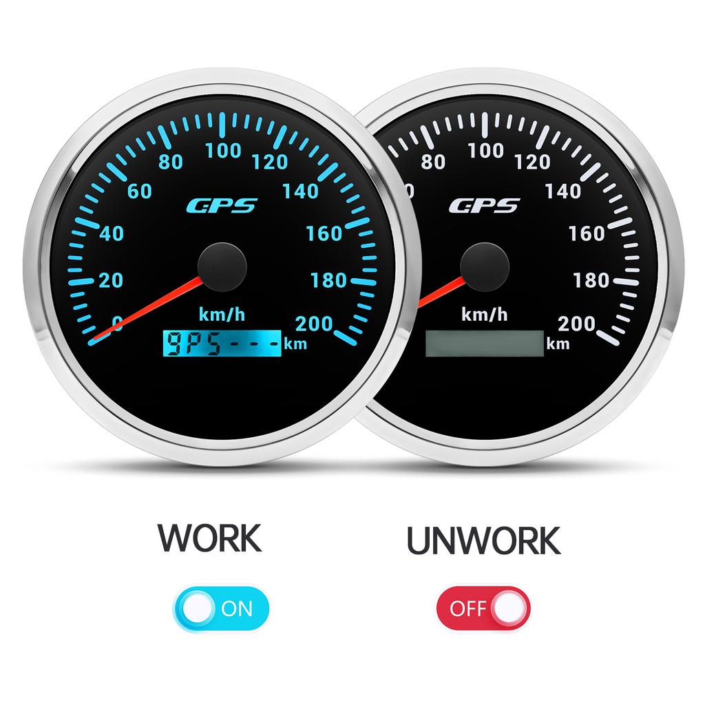 110MM Gauge GPS Speedometer With GPS Antenna 120km/h 200km/h Speed Gauge 7 Colors Backlight for 12V 24V Car Boat Marine