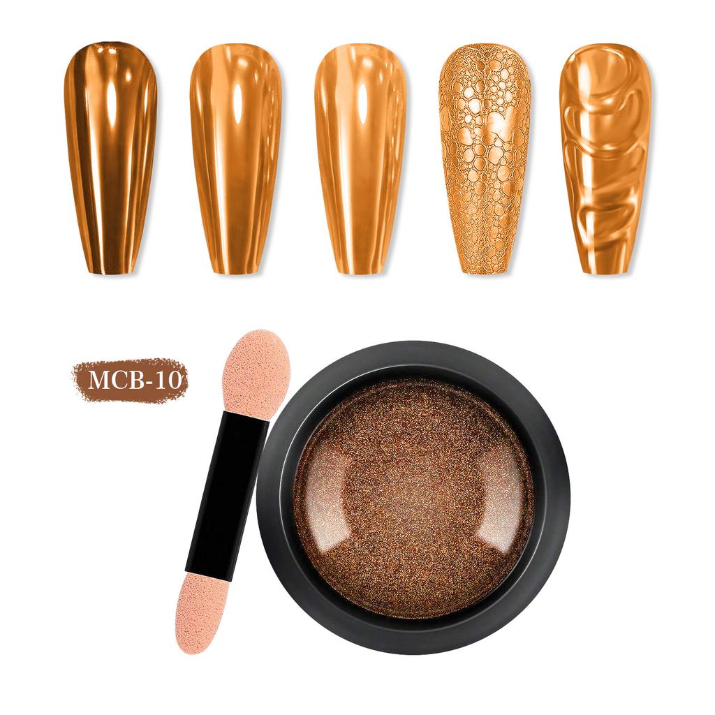 Титановая пудра для дизайна ногтей, Зеркальная мука, сплошной цвет, гальваническое покрытие, волшебная зеркальная пудра, набор блесток для дизайна ногтей Mcb