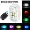 7 Colors Flashing Lamp Wireless Remote Control Indicator Lamp Universal Outdoor Warning Lights Mini USB Strobe Light Mini USB LED Night Flashing Light