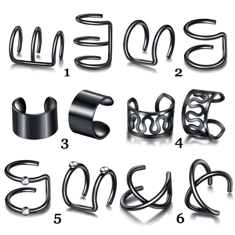 12Pcs/Set Ear Cuffs Leaf Ear Cuff Clip Earrings For Women Earcuff No Piercing