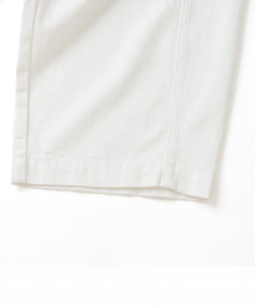 KNITTED Outstring Curved Cotton Balloon Pants White