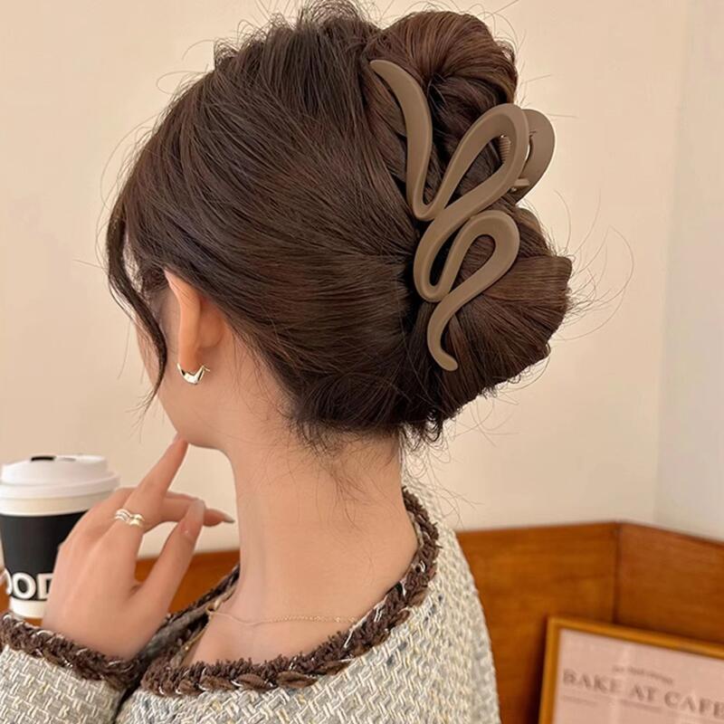 13cm Matte Acrylic Hair Clips for Women Wave Hair Claw Ponytail Holder Girls Hair Accessories Headwear 4 Colors