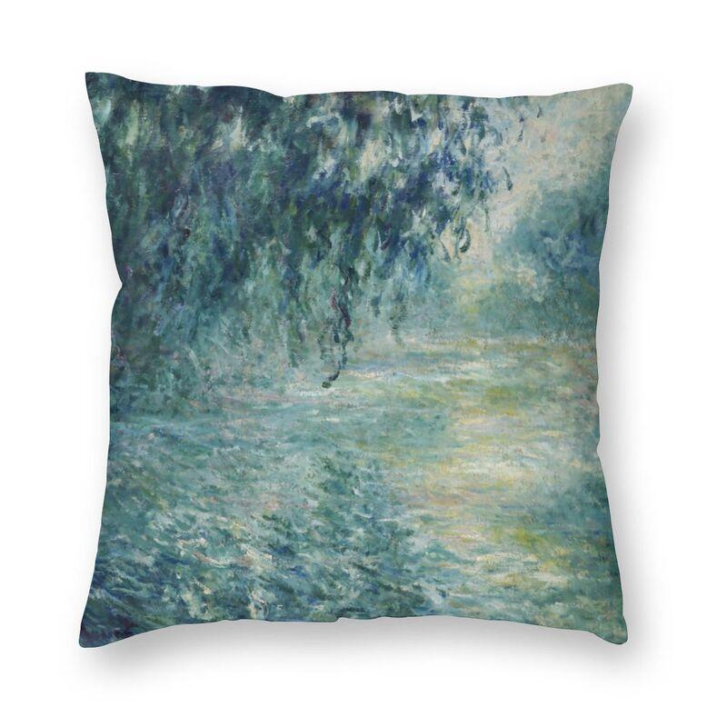 Claude Monet Printing Square Throw Pillow Cover Home Decor Printed World Famous Landscape Painting Cushion Cover For Living Room
