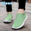 Fashionable Women's Lightweight Breathable Mesh Elastic Casual Shoes Striped Rainbow Rhinestone Shoes