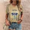 Women's T Shirt Fashion Butterfly Pattern Print Summer Short Sleeve Oversized Clothing Street Casual V Neck Female T-Shirt
