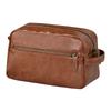 Кожаный дорожный несессер для туалетных принадлежностей для женщин и мужчин, винтажный, водостойкий, косметички для бритья большой вместимости
