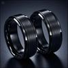 Stainless Steel Wedding Band Rings Matte Surface Beveled Polished Edge for Men Women Ring