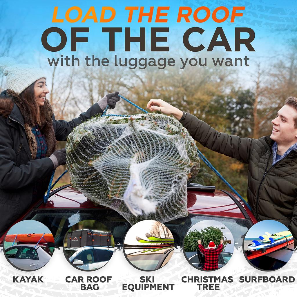 RoofPax 6 Rooftop Cargo Tie Down Hook Straps Waterproof to Strap Down Any Car