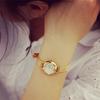 Fashion Womens Golden Small Round Dial Bracelet Lady Quartz Analog Wrist Watch