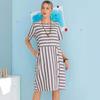 2023 Горячий Стиль Полосатое Платье Женское С Коротким Рукавом и Круглым Вырезом Свободного Покроя Большого Размера