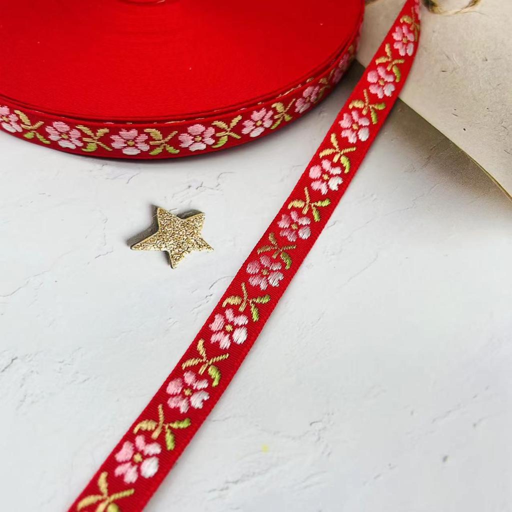 1,2 см этнический стиль маленький цветок жаккардовая тесьма фестиваль декоративная лента ювелирные изделия одежда багаж аксессуары