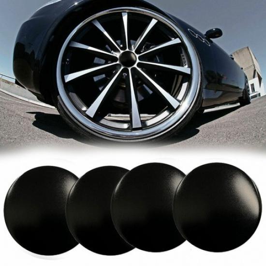 4pcs 57mm Wheel Hubs Center Hub Cap Sticker Universal Wheel Rim Hub Cover Black
