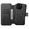 SUTENI Q-05 For iPhone 16 Pro Max Wallet Case 2 In 1 Detachable Leather Flip Phone Cover with Stand