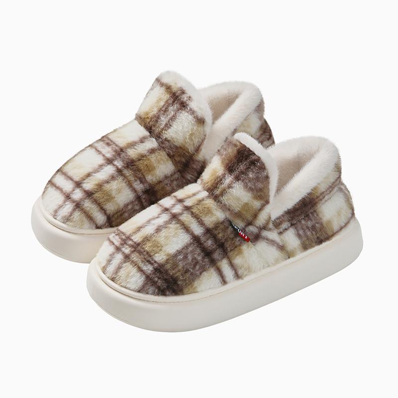 Vintage Cotton Slippers For Adults With Eva Outsole Antislip Warm Indoor Use