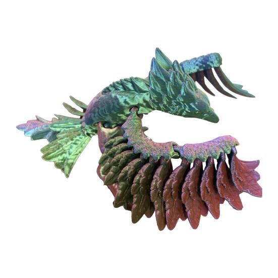3D Printed Phoenix Figurine Movable Joints Colorful Bird Figure Articulated Animal