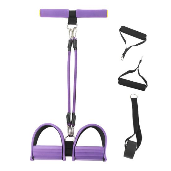 Pedal Resistance Band with Handle 2/4/6-Tube Abdomen Waist Arm Legs Workout Band