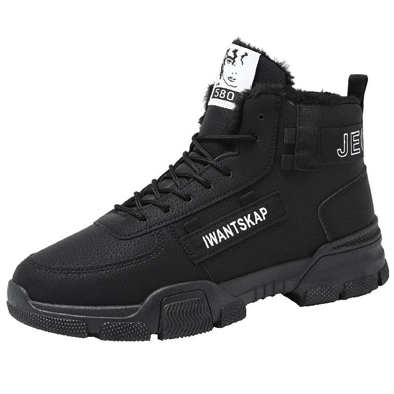 Флисовые зимние ботинки мужские зимние высокие ботинки Мартина британские теплые мужские ботинки хлопковая обувь мужские утепленные хлопковые ботинки повседневная обувь