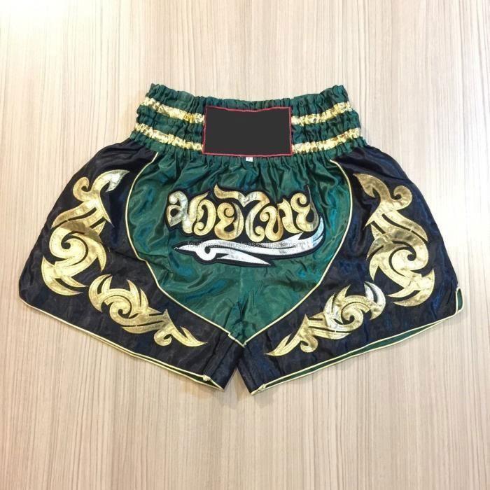 Short Enfant - Traditionnel THAI - Couleur Verte - Taille 10-12 ANS - Boxe Kickboxing