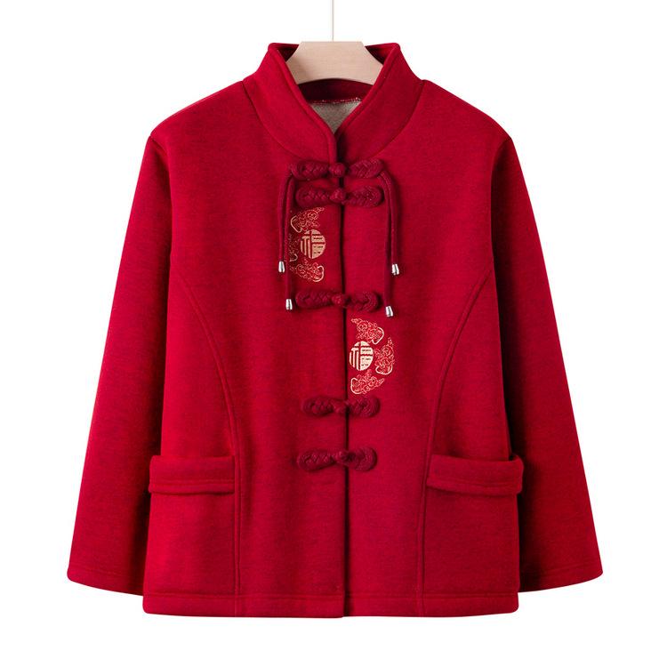 Новый костюм Тан и кашемировый кардиган, толстое пальто для мам среднего и пожилого возраста на осень, и праздничная одежда для пожилых.