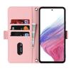 For Samsung Galaxy A53 5G Stand Case Cross Texture PU Leather Wallet Phone Cover with Shoulder Strap/Makeup Mirror