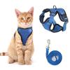 Кошачья шлейка и поводок для прогулок, регулируемый, устойчивый к побегу, жилет для котят, шлейка со светоотражающими полосками для котят средних и больших размеров