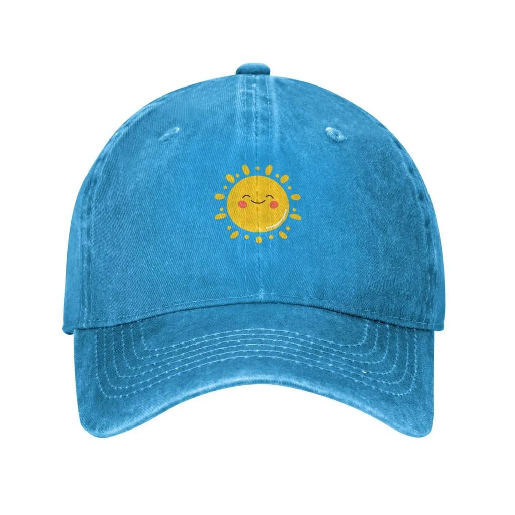 Кепка бейсбольная ковбойская джинсовая Sun Face Vintage Dad Hat для мужчин и женщин Регулируемая кепка Joker Casquette