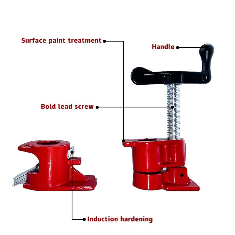 1/2" 3/4" Heavy Duty Pipe Clamp Wood Gluing Pipe Clamp Set Woodworking Board Conntacting Fixture Carpenter Hand Tool