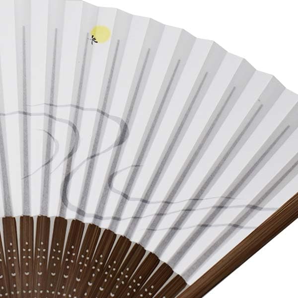 Kimono Folding Carved Karaki Firefly Design [Stylish Iroha] Men's Fan, Wood, Scented,