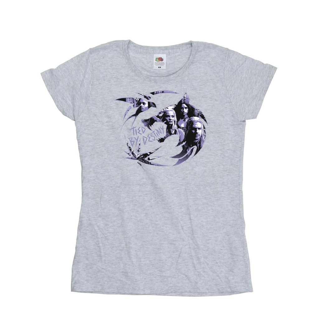 Netflix Womens/Ladies The Witcher Wolf Logo Infill Cotton T-Shirt